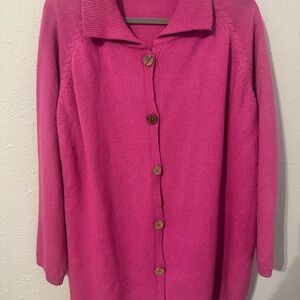 Pink Button-Up Women's Sweater
